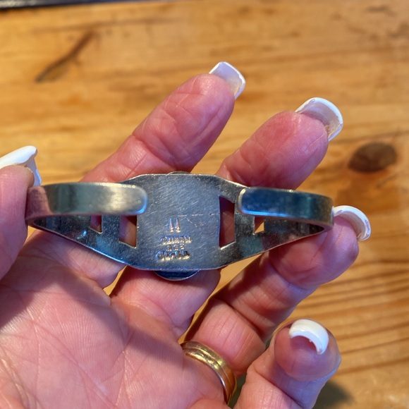 🎉 STERLING SILVER BLUE LAPIS WITH GOLDEN FLECKS CUFF BRACELET ‼️ - Picture 4 of 12